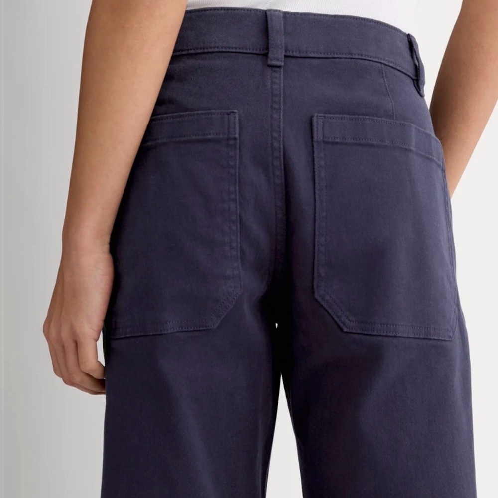 Everlane Navy Denim organic cotton high-rise relaxed straight silhouette jeans 6 - Picture 5 of 11